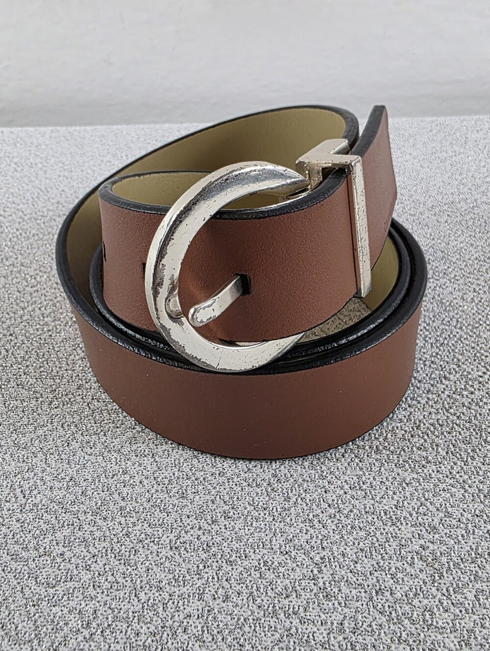 Calvin Klein Jeans Brown Leather Belt Large